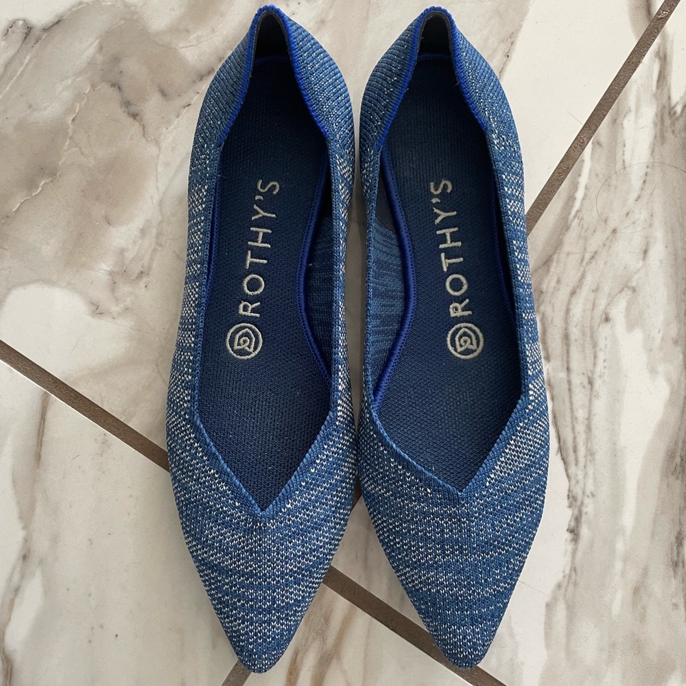 Rothy’s Point flats blue Space Dye 7 37